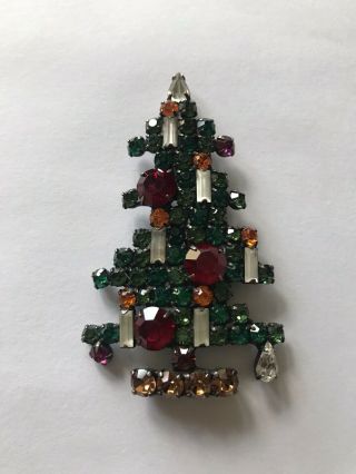 Vintage Weiss 6 Candle Christmas Tree Pin Pristine