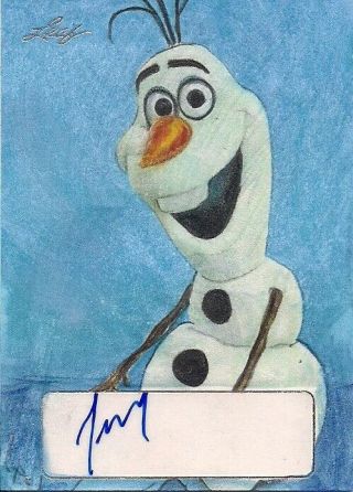 Olaf / Frozen Josh Gad 2017 Leaf Pop Century Signature Autograph 1/1 Sketch Card
