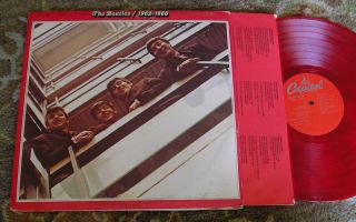 1973 Red Wax Rock Double - Lp - The Beatles " 1962 - 1966 " Capitol Records