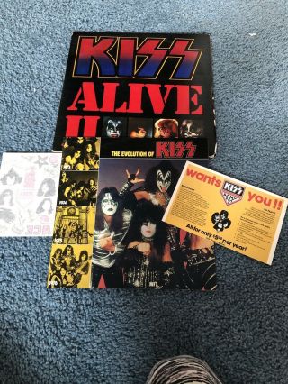 Kiss Alive Ii Vinyl Record Lp With Booklet,  Order Form And Stickers