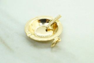 Antique 10k Yellow Gold Charm Pendant Ashtray With Cigar 22877