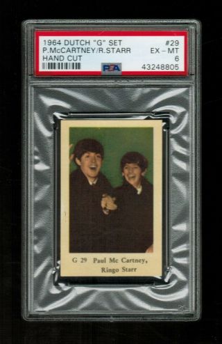 Psa 6 Paul Mccartney & Ringo Starr Beatles 1964 Series G Card 29 Highest Graded