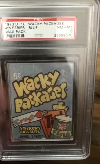 1973 Topps O.  P.  C Wacky Packages Series 4 Wax Pack Psa 8 Nm - M