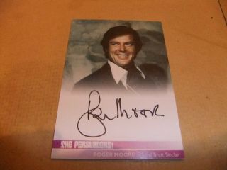 Roger Moore The Persuaders Autograph Card Rm1 Tony Curtis Unstoppable Saint