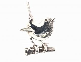 Vintage Ola Gorie Orkney Scottish Silver Robin Brooch Pin Gift Boxed