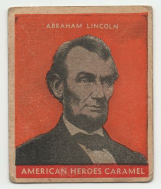1932 U.  S.  Caramel Presidents Abraham Lincoln Orange Background