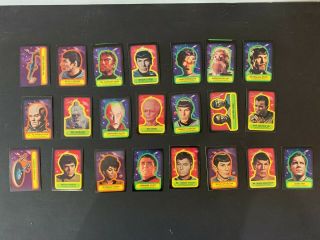 1976 Topps Star Trek Complete Tv Series 22 Sticker Card Set Nm -