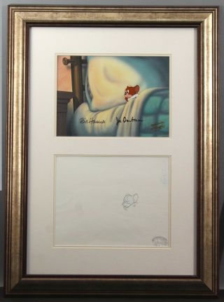 Signed HANNA - BARBERA Hand Painted Animation Cel & Drawing TOM & JERRY Cartoon 2