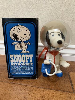 1969 Vintage Snoopy Astronaut In Space Suit Figure With Box