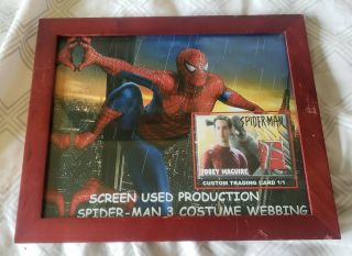 Spiderman Movie Prop Screen Webbing Costume Card Custom Framed Display Rare