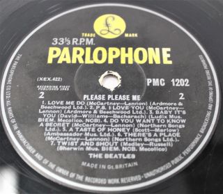 THE BEATLES ' Please Please Me ' 1963 Vinyl LP Black & Yellow Lbls Flipback - B13 3