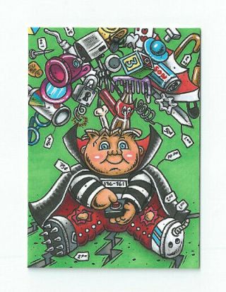 Garbage Pail Kids Adam Bomb Sketch Card Signed Thrifty Theo