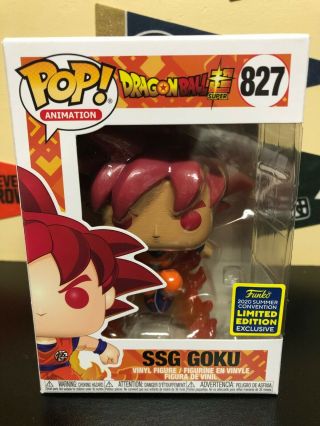 Funko Pop Animations 2020 Sdcc Exclusive Ssg Goku Dragon Ball Z 827 Hot Topic