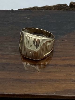 Vintage Art Deco 10k Solid Yellow Gold Ladies Class Ring 3.  7 Grams Size 4.  5