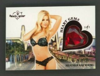2020 Benchwarmer Red Foil Vegas Baby Premium Heather Rae Young Heart Gems 1/1