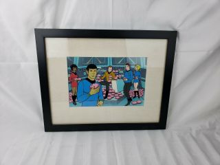 Star Trek Animation Cel Number 6 With The Crew And Tribbles - Framed