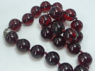 Vintage Faux Cherry Amber Bakelite Round Faturan Beads 41.  76g