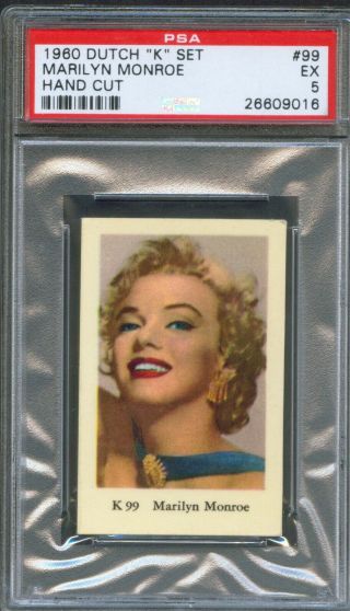 1960 Dutch Gum Card K Set 99 Marilyn Monroe Portrait To Neck Psa 5