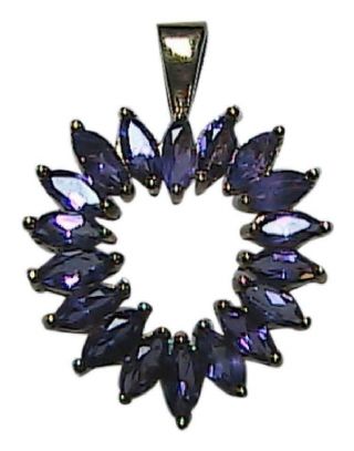 10kp Yellow Gold 4.  5 Cts Marquise Cut Amethyst Heart Pendant