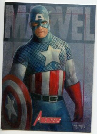 2012 Marvel Greatest Heroes Sketch Card - Charles Hall - Captain America