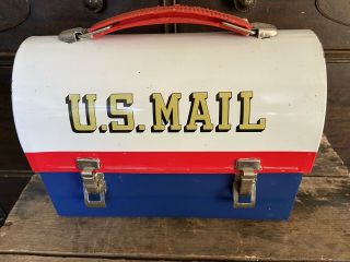 Vintage Metal Mr Zip U.  S.  Mail Box Lunch Box W/thermos 1960 