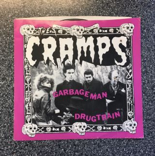 The Cramps 7” Single Vinyl 45 Garbageman Drugtrain Illegal Records I.  R.  S.  1980
