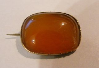 Antique Victorian 6.  10 Gr 10k Yellow Gold Agate Carnelian Brooch C Clasp $139.  99