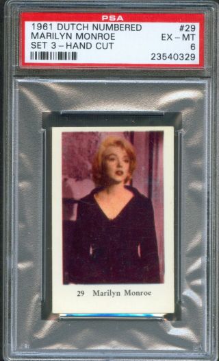 1961 Dutch Gum Card Numbered Set 3 29 Marilyn Monroe Let 