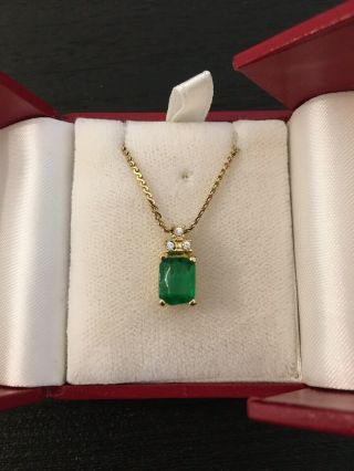 Vintage Christian Dior Gold Plated Emerald And Crystal Necklace,  Cd Monogram