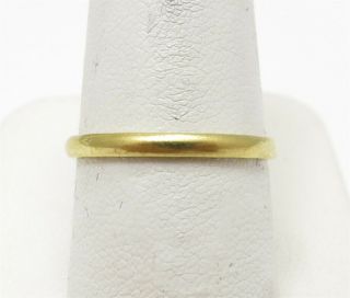 Vintage Artcarved 18k Yellow Gold 2mm Plain Wedding Band Stack Band Size 7.  25
