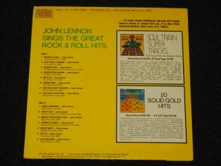 JOHN LENNON Beatles ROOTS SINGS GREAT ROCK & ROLL HITS Record LP ADAM VIII NM 2