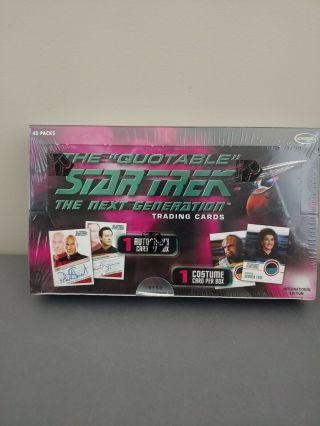 Star Trek The Next Generation Quotable Box Plus Sell - Sheet And Promo