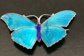 Rare John Atkins And Sons Butterfly Art Nouveau Enamel Brooch