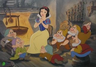 Snow White Disney " Tell Me A Story ",  Ltd Ed Sericel W/coa