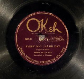 78 Rpm - - Sippie Wallace (scarce King Oliver),  Okeh 8205,  V Jazz - Blues