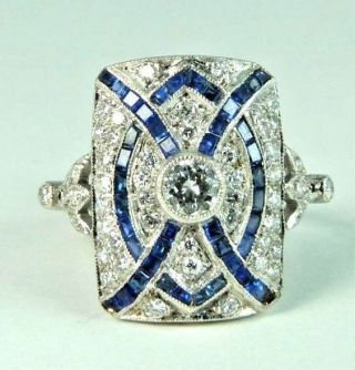 Antique Vintage Art Deco 2.  Ct Diamond Promise Engagement Ring 925 Silver Jewelry