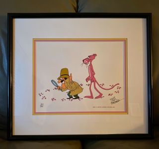 Fritz Freleng Signed Numbered Pink Panther Inspector Hand Painted Cel “sleuth”