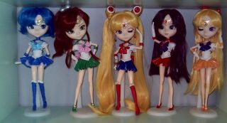 Set Of 5 Sailor Moon Pullip Dolls Moon,  Mars,  Mercury,  Venus,  Jupiter