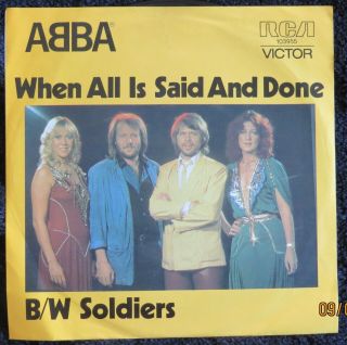 Abba - When All Is Said And Done - 1981 Rca Picture Cover 45 - Ex