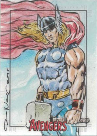 Marvel Avengers Silver Age Sketch Card By Iwan Nazif Of Thor