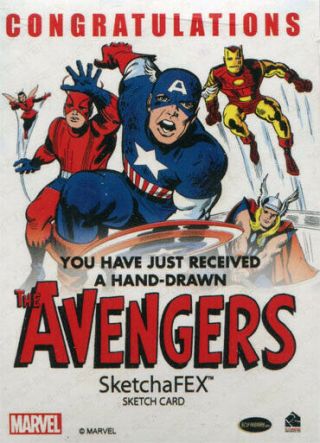 Marvel Avengers Silver Age Sketch Card by Iwan Nazif of Thor 2