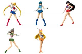 Bandai S.  H.  Figuarts Sailor Moon: 5 Types Set Animation Color Edition [pre - Order]