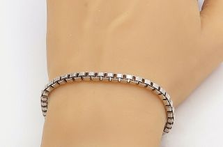 Tiffany & Co.  925 Silver - Vintage Minimalist Square Link Chain Bracelet - B8184