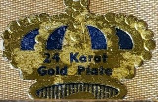 OLEG CASSINI Vtg GRAND PARURE 1940 ' s 24 KT GOLD PLATE Necklace bracelet earring 3