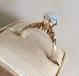 Antique Victorian 14k Gold Opal Ring Sz 6 A & S