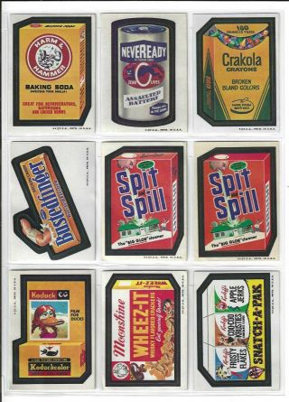 Wacky Packages 1973 Series 3 Complete Set With Spit And Spill 31 Of 31 Exmt/nm