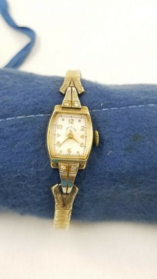 Lady Elgin 14k Yellow Gold & Diamonds 19 Jewel Watch