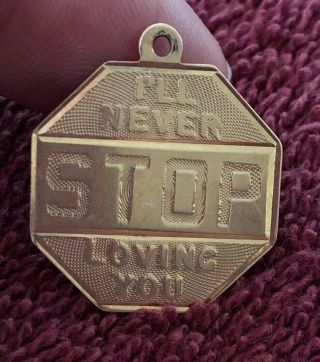 14k Gold “i’ll Never Stop Loving You” Charm