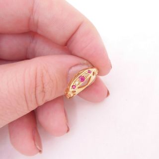 18ct Gold Ruby Diamond Ring,  Art Deco 1919 H&w
