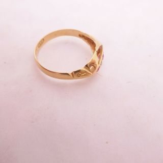 18ct gold ruby diamond ring,  art deco 1919 H&W 2